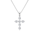 Idalia Cross Lab-Grown Diamond Necklace in 14K White Gold, front view