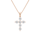 Idalia Cross Lab-Grown Diamond Necklace in 14K Rose Gold, front view