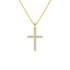 Hollis Classic Cross Lab-Grown Diamond Pendant Necklace in 14K Yellow Gold, front view