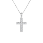 Rivka Bead Bright Cross Lab-Grown Diamond Pendant Necklace in Platinum, front view