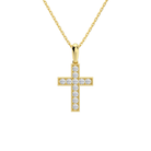 Rivka Bead Bright Cross Lab-Grown Diamond Pendant Necklace in 18K Yellow Gold, front view