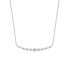 Karina Graduated Single Prong Curved Bar Lab-Grown Diamond Necklace in Platinum, front view