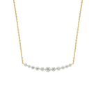 Karina Graduated Single Prong Curved Bar Lab-Grown Diamond Necklace in 18K Yellow Gold, front view