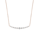 Karina Graduated Single Prong Curved Bar Lab-Grown Diamond Necklace in 14K Rose Gold, front view
