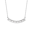Freya Spaced Curved Bar Lab-Grown Diamond Necklace in 18K White Gold, front view