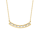 Freya Spaced Curved Bar Lab-Grown Diamond Necklace in 18K Yellow Gold, front view