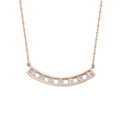 Freya Spaced Curved Bar Lab-Grown Diamond Necklace in 14K Rose Gold, front view