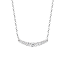 Gemma Graduated Curved Bar Lab-Grown Diamond Necklace in Platinum, front view