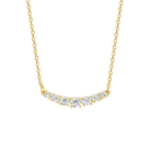 Gemma Graduated Curved Bar Lab-Grown Diamond Necklace in 14K Yellow Gold, front view