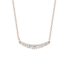 Gemma Graduated Curved Bar Lab-Grown Diamond Necklace in 14K Rose Gold, front view