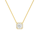 Jessa Asscher Halo Lab-Grown Diamond Necklace in 14K Yellow Gold, front view