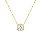 Jessa Cushion Halo Lab-Grown Diamond Necklace in 18K Yellow Gold, front view