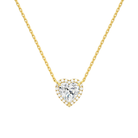 Jessa Heart Halo Lab-Grown Diamond Necklace in 14K Yellow Gold, front view