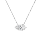 Jessa Marquise Halo Lab-Grown Diamond Necklace in Platinum, front view
