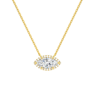 Jessa Marquise Halo Lab-Grown Diamond Necklace in 18K Yellow Gold, front view