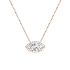 Jessa Marquise Halo Lab-Grown Diamond Necklace in 14K Rose Gold, front view