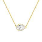 Jessa Pear Halo Lab-Grown Diamond Necklace in 18K Yellow Gold, front view