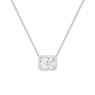 Jessa Radiant Halo Lab-Grown Diamond Necklace in 14K White Gold, front view