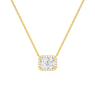 Jessa Radiant Halo Lab-Grown Diamond Necklace in 14K Yellow Gold, front view