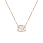Jessa Radiant Halo Lab-Grown Diamond Necklace in 14K Rose Gold, front view