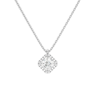 Malia Asscher Halo Lab-Grown Diamond Pendant Necklace in Platinum, front view