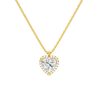 Malia Heart Halo Lab-Grown Diamond Pendant Necklace in 14K Yellow Gold, front view