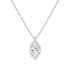 Malia Marquise Halo Lab-Grown Diamond Pendant Necklace in 14K White Gold, front view