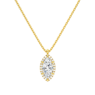 Malia Marquise Halo Lab-Grown Diamond Pendant Necklace in 14K Yellow Gold, front view