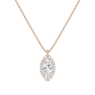 Malia Marquise Halo Lab-Grown Diamond Pendant Necklace in 14K Rose Gold, front view
