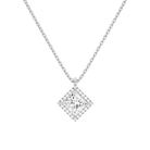 Malia Princess Halo Lab-Grown Diamond Pendant Necklace in 18K White Gold, front view