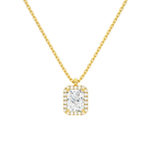 Malia Radiant Halo Lab-Grown Diamond Pendant Necklace in 14K Yellow Gold, front view