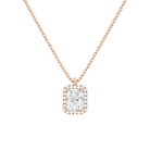 Malia Radiant Halo Lab-Grown Diamond Pendant Necklace in 14K Rose Gold, front view