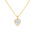 Leona Heart Halo Accented Bail Lab-Grown Diamond Pendant Necklace in 14K Yellow Gold, front view