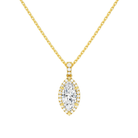 Leona Marquise Halo Accented Bail Lab-Grown Diamond Pendant Necklace in 18K Yellow Gold, front view