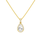 Leona Pear Halo Accented Bail Lab-Grown Diamond Pendant Necklace in 18K Yellow Gold, front view