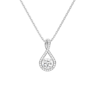Lucina Cushion Halo Pave Twist Lab-Grown Diamond Pendant Necklace in Platinum, front view