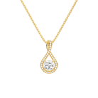 Lucina Cushion Halo Pave Twist Lab-Grown Diamond Pendant Necklace in 18K Yellow Gold, front view