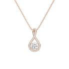 Lucina Cushion Halo Pave Twist Lab-Grown Diamond Pendant Necklace in 14K Rose Gold, front view