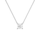 Solenne Asscher Solitaire Lab-Grown Diamond Necklace in 14K White Gold, front view