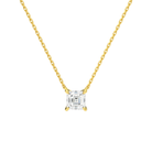Solenne Asscher Solitaire Lab-Grown Diamond Necklace in 14K Yellow Gold, front view