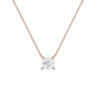 Solenne Asscher Solitaire Lab-Grown Diamond Necklace in 14K Rose Gold, front view