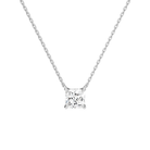 Solenne Cushion Solitaire Lab-Grown Diamond Necklace in Platinum, front view