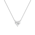 Solenne Heart Solitaire Lab-Grown Diamond Necklace in 14K White Gold, front view