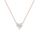 Solenne Heart Solitaire Lab-Grown Diamond Necklace in 14K Rose Gold, front view