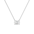 Solenne Oval Solitaire Lab-Grown Diamond Necklace in 18K White Gold, front view