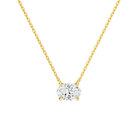 Solenne Oval Solitaire Lab-Grown Diamond Necklace in 18K Yellow Gold, front view