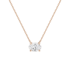 Solenne Oval Solitaire Lab-Grown Diamond Necklace in 14K Rose Gold, front view