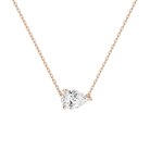 Solenne Pear Solitaire Lab-Grown Diamond Necklace in 14K Rose Gold, front view