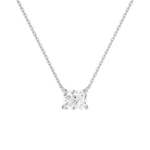 Solenne Radiant Solitaire Lab-Grown Diamond Necklace in Platinum, front view