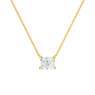 Solenne Radiant Solitaire Lab-Grown Diamond Necklace in 14K Yellow Gold, front view